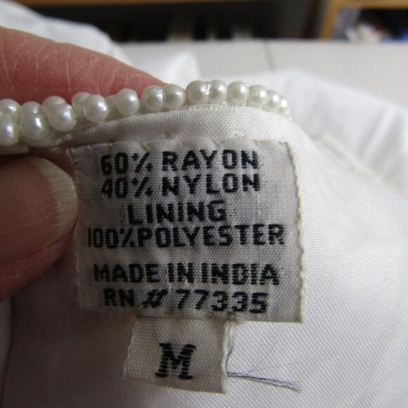 VTG SCALA M Lace Beaded Romantic Wedding Flapper Drop Waist Midi Maxi Dress - Picture 13 of 15